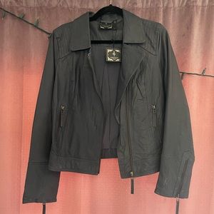 romeo & juliet couture luxe edition real leather jacket - size L